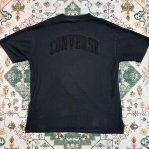 Converse Mens Black Short Sleeve T Shirt Graphic Arch Logo Classic Casual
